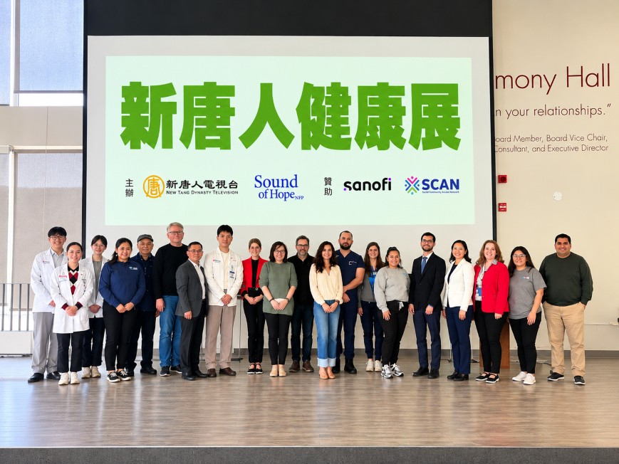 Group photograph at a community health expo